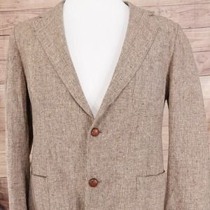 VINTAGE FAMOUS BARR TWEED 70s 80s SUIT JACKET BLAZER SPORT COAT 42? 23.5X31